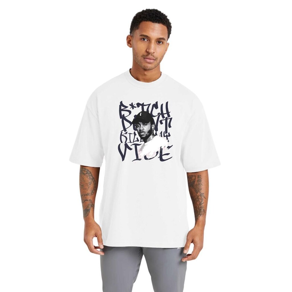 Camiseta Masculina de Algodão Streetwear para Academia com Modelagem Oversized Rapper