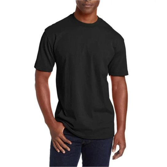 Camiseta Masculina DF Manga Curta Básica Algodão Lisa Premium - Preto é boa?
