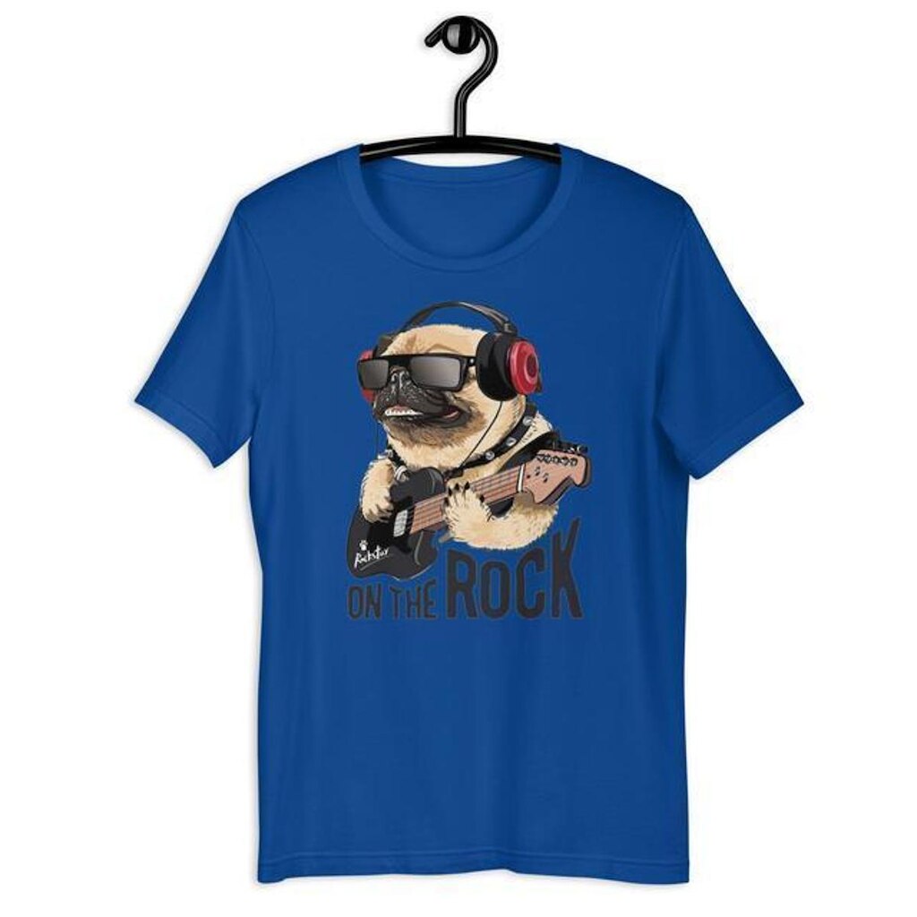 Camiseta Masculina Dog Pug on The Rock
