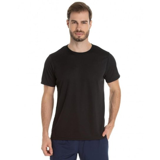 Camiseta Masculina Dry Fit Proteção UV 30+ - Preto Menor preço em Camiseta Masculina Dry Fit Proteção UV 30+ - Preto