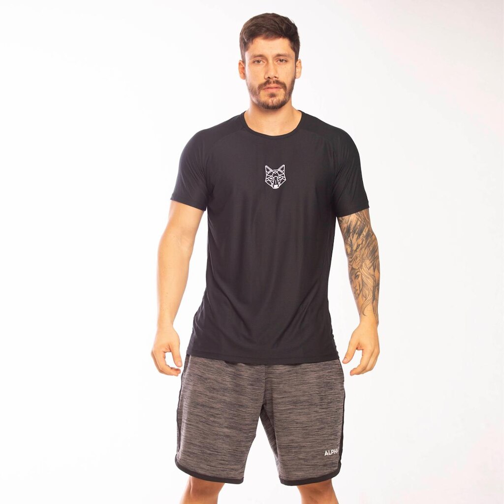 Camiseta Masculina Dry Lobo Black Alpha