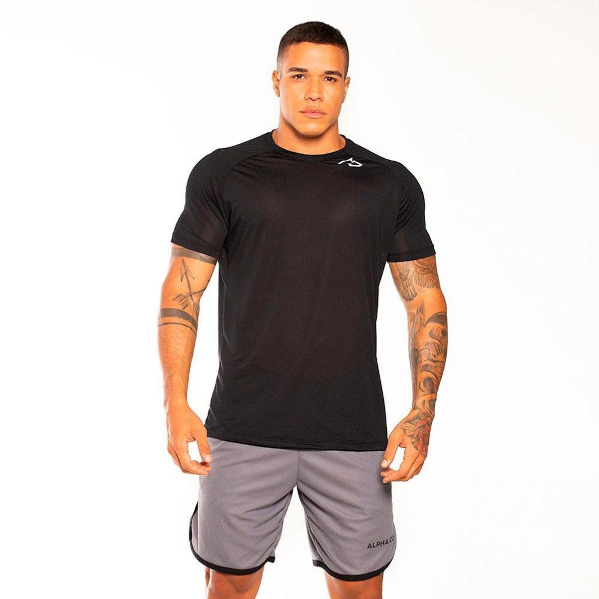 Camiseta Masculina Dry Preto Wolf Alpha CO Menor preço em Camiseta Masculina Dry Preto Wolf Alpha CO