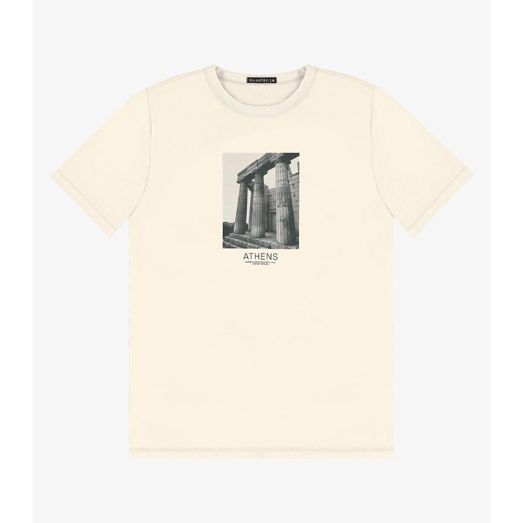 Camiseta Masculina em Meia Malha Diametro Bege