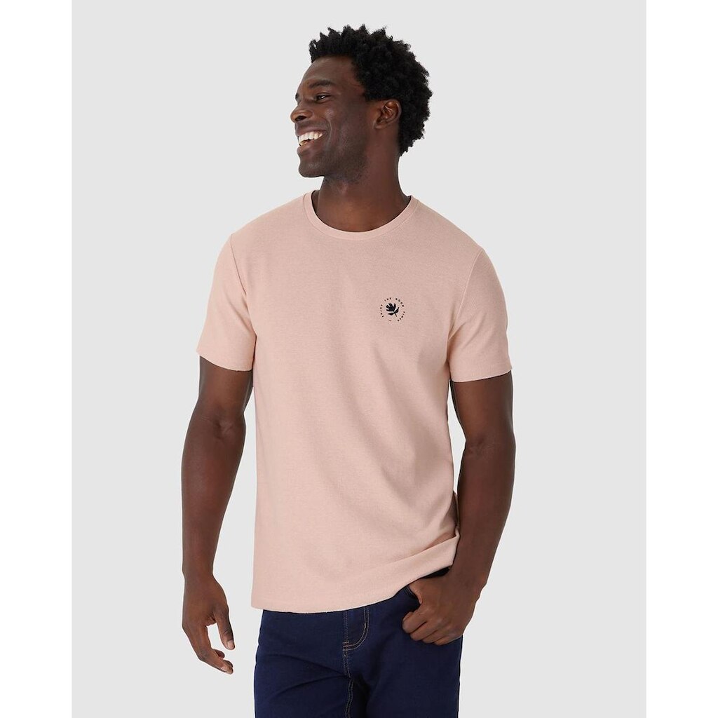 Camiseta Masculina Estampa Com Puff Em Malha Texturizada