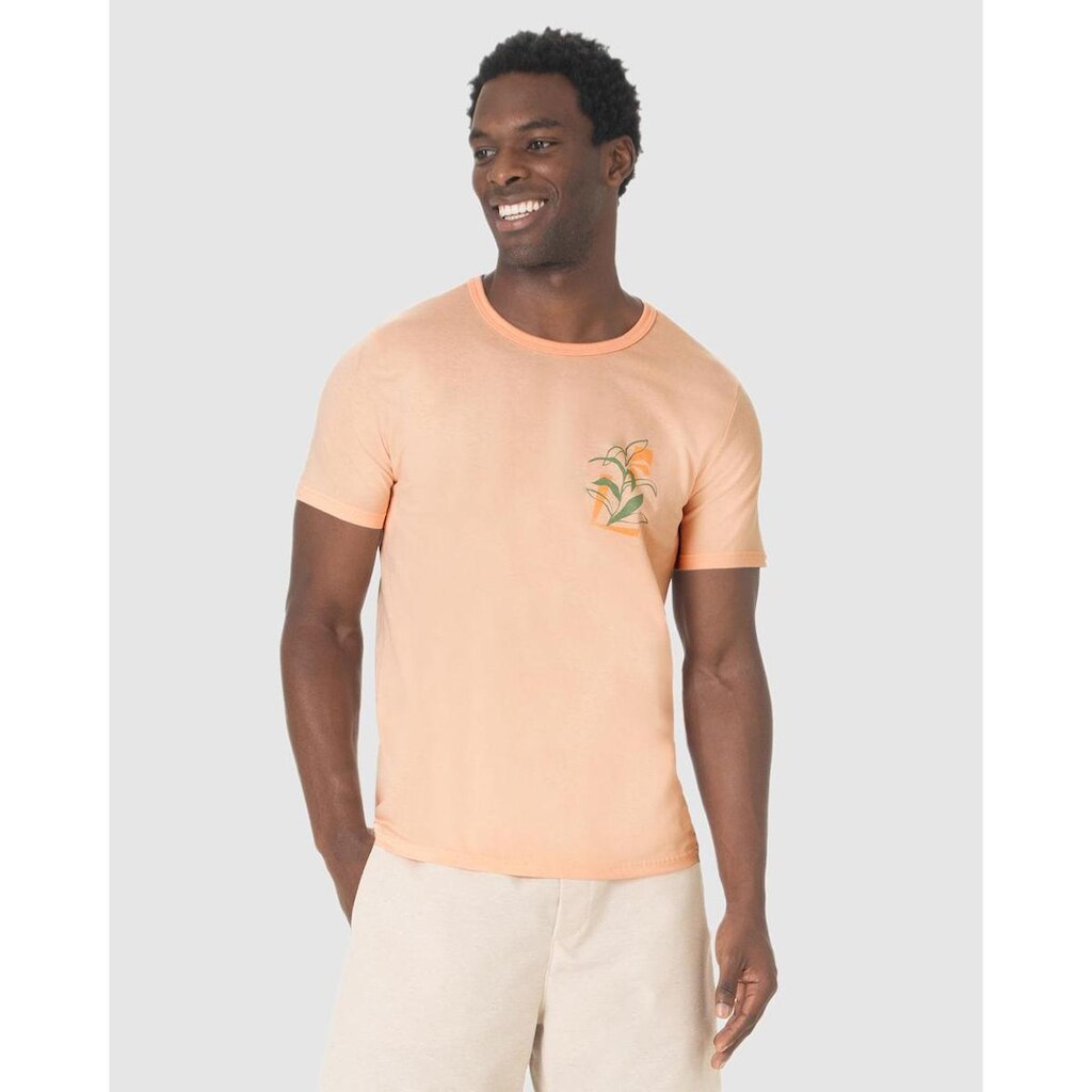 Camiseta Masculina Estampa Frontal Manga Curta Em Algodão