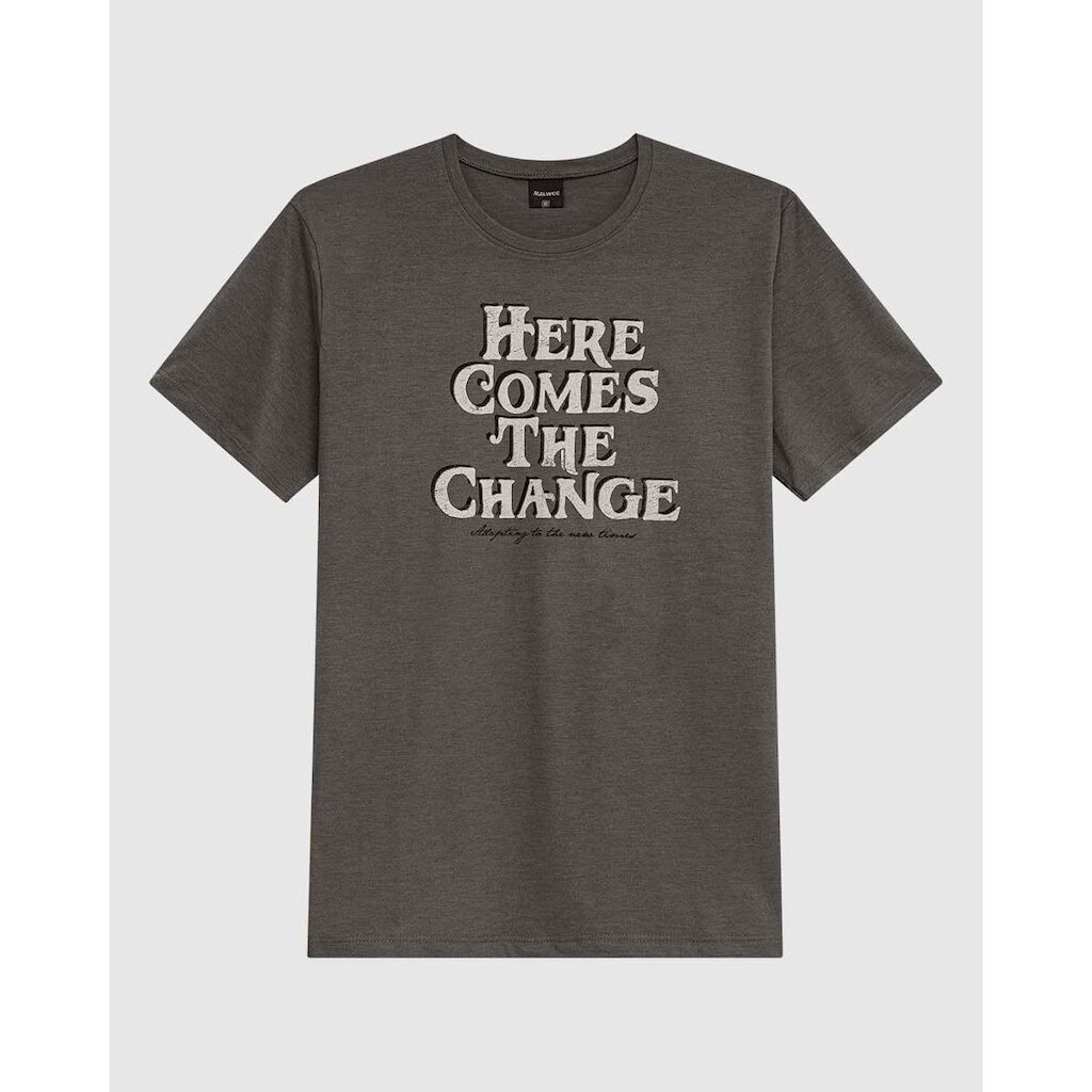 Camiseta Masculina Estampa Lettering Frontal Em Malha Algodão