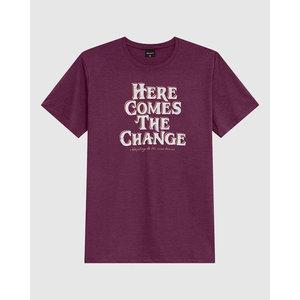 Camiseta Masculina Estampa Lettering Frontal Em Malha Algodão