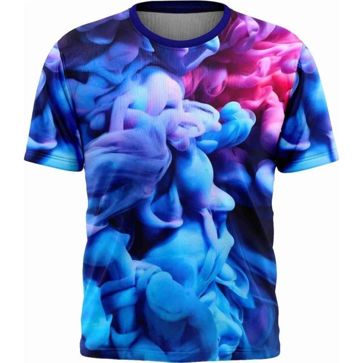 camiseta tie dye masculina rosa e azul