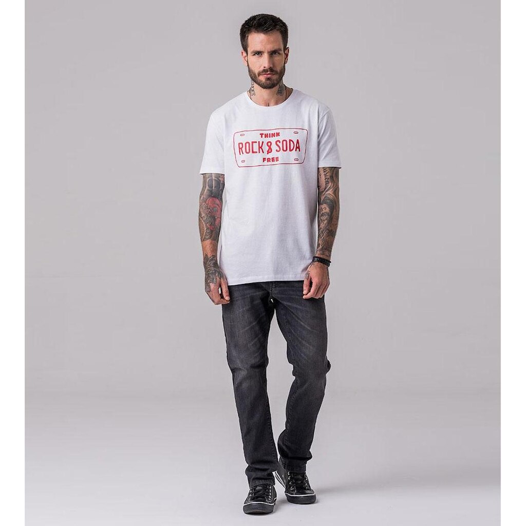 Camiseta Masculina Estampada Rock e Soda