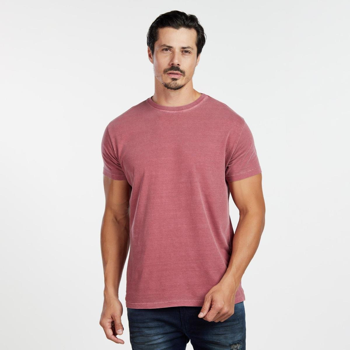 O Que é Camiseta Estonada Camiseta Masculina Estonada Cereja - Terracota | Netshoes