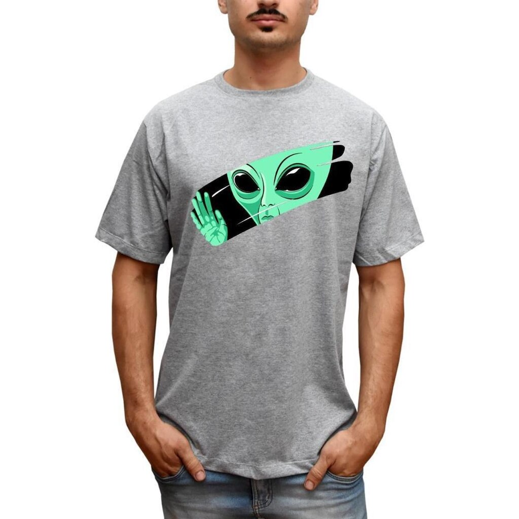 Camiseta Masculina Et Alien Verde Hello