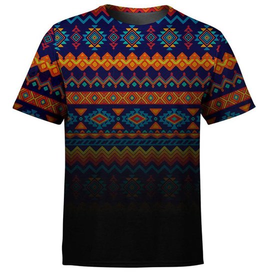 Camiseta Masculina Étnica Tribal Degradê Md02 Preto Netshoes