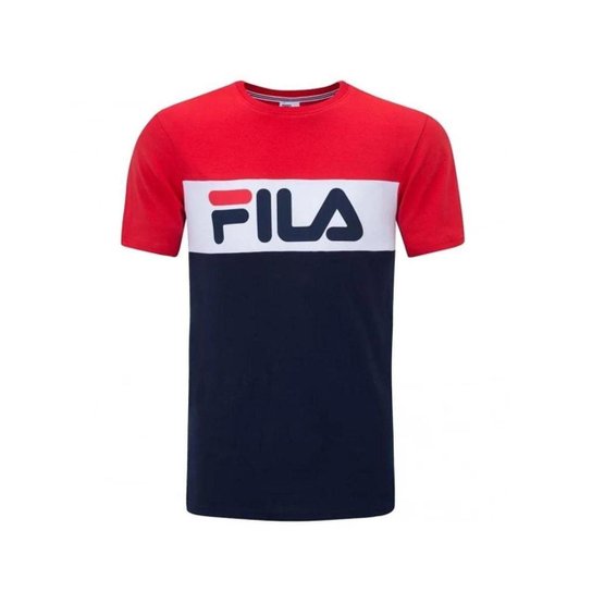 Camiseta Masculina Fila Letter Colors F11L518083 - Vermelho Menor preço em Camiseta Masculina Fila Letter Colors F11L518083 - Vermelho