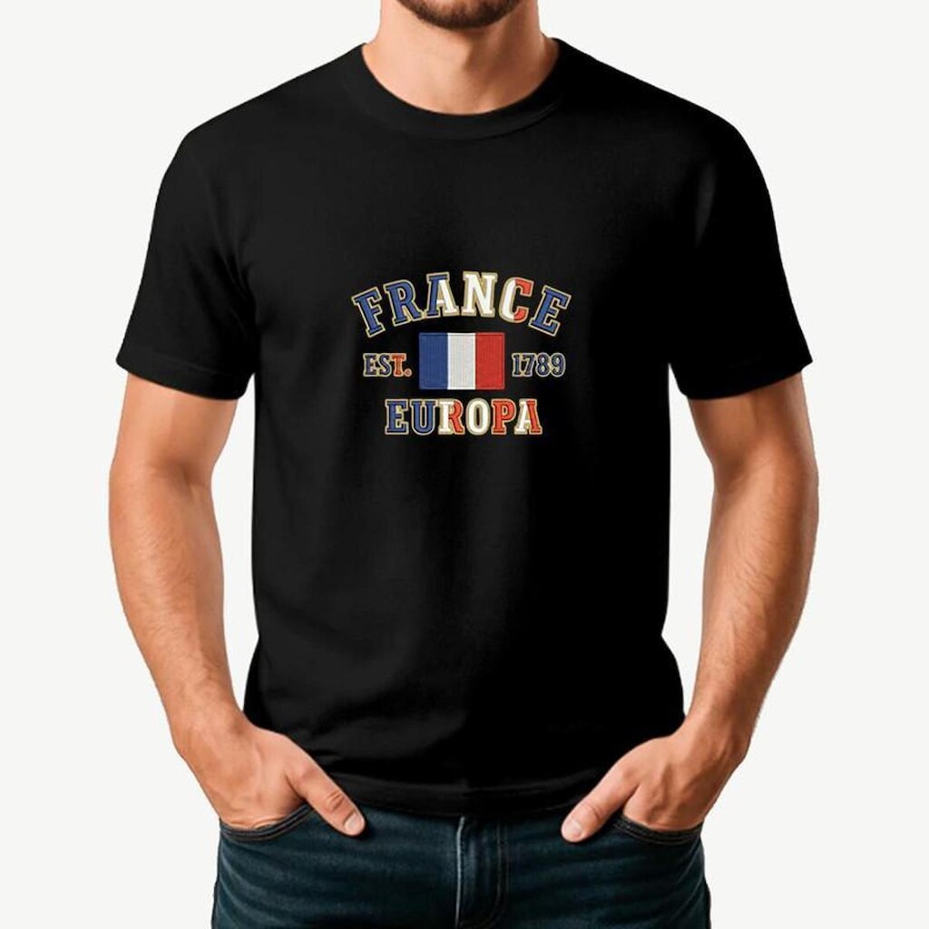 Camiseta Masculina FRANÇA Exclusiva Algodão Premium