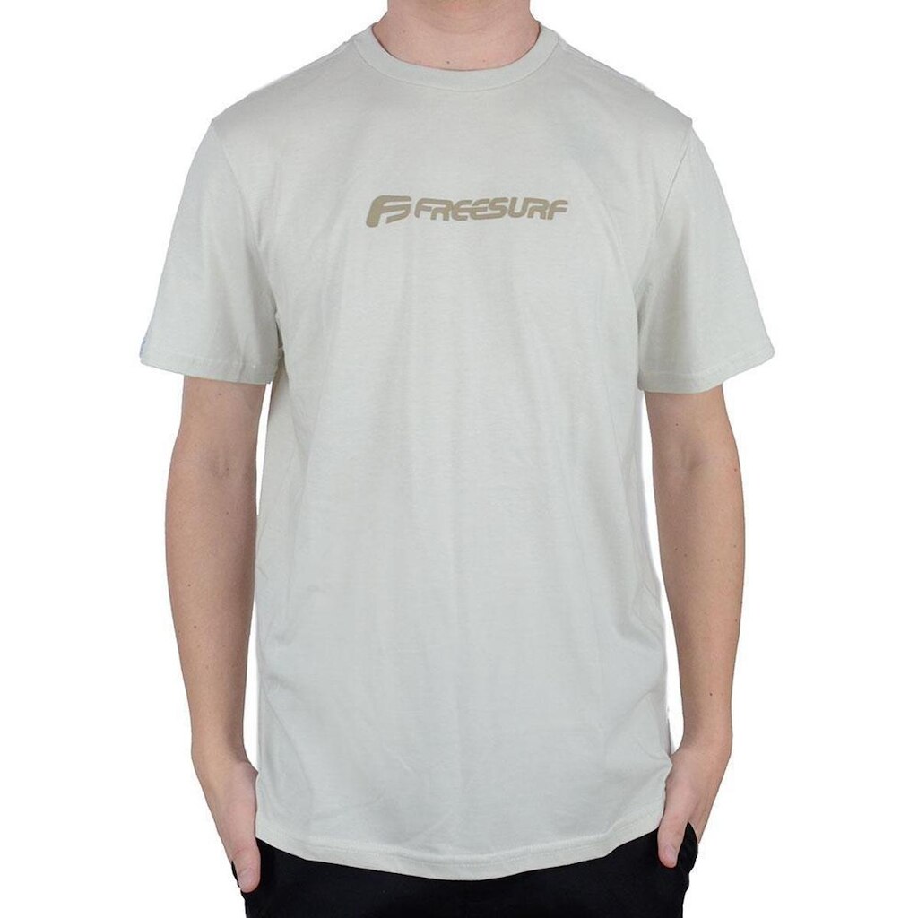 Camiseta Masculina Freesurf MC Logo Bege - 1104