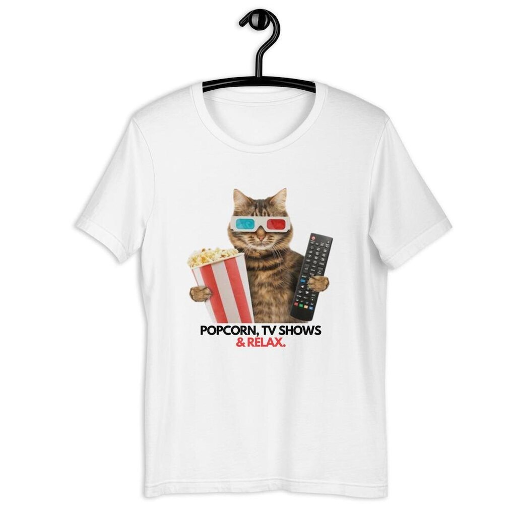 Camiseta Masculina Fun Cat Popcorn