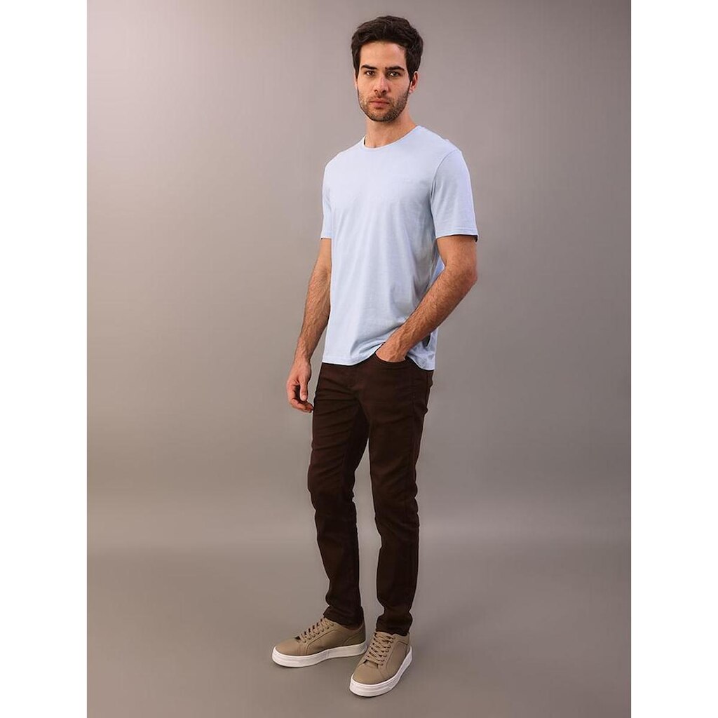 Camiseta Masculina Gola Careca Solid Liquid - Azul Bebe