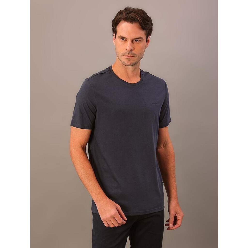Camiseta Masculina Gola Careca Solid Liquid - Chumbo