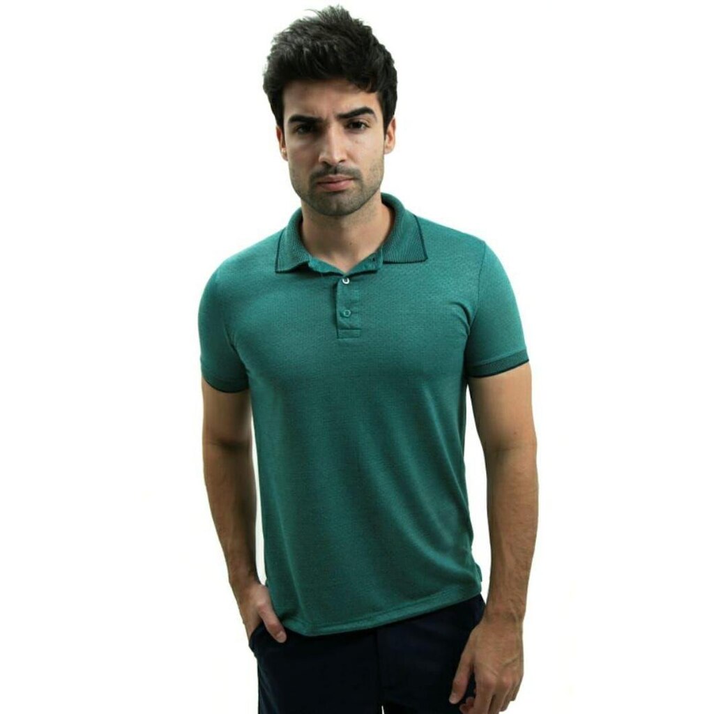 Camiseta Masculina Gola Polo Verde Prime Com Elastano