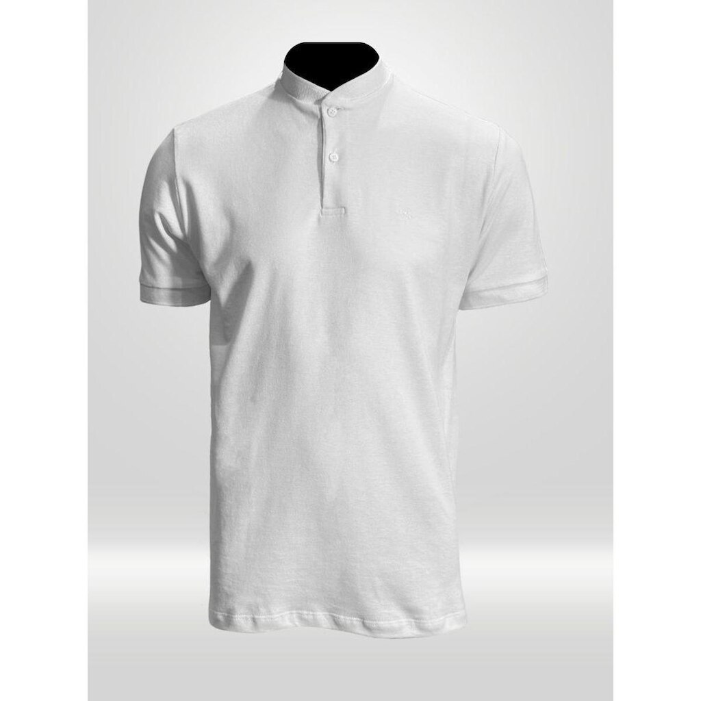 Camiseta Masculina Henley Branca