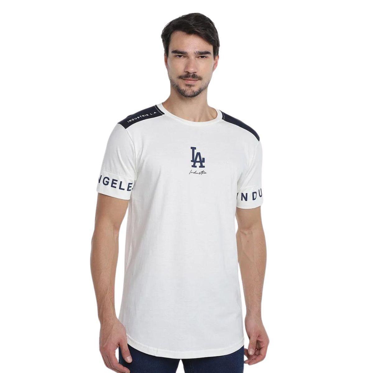 Camiseta Masculina Industrie Especial LA Recortada Algodão Menor preço em Camiseta Masculina Industrie Especial LA Recortada Algodão