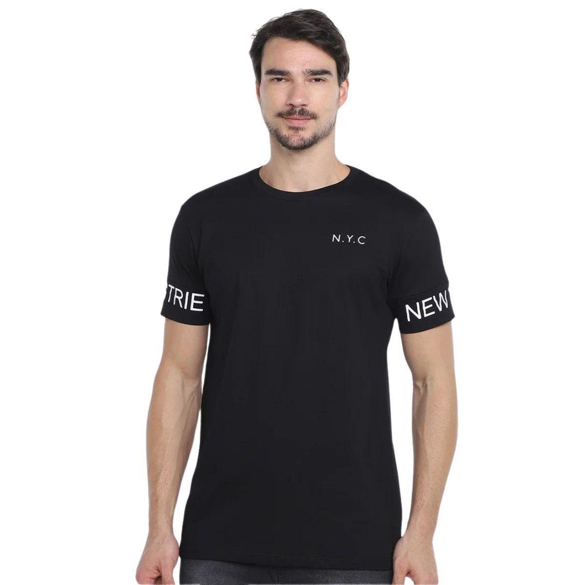 Camiseta Masculina Industrie Especial NY Recortada Algodão Menor preço em Camiseta Masculina Industrie Especial NY Recortada Algodão