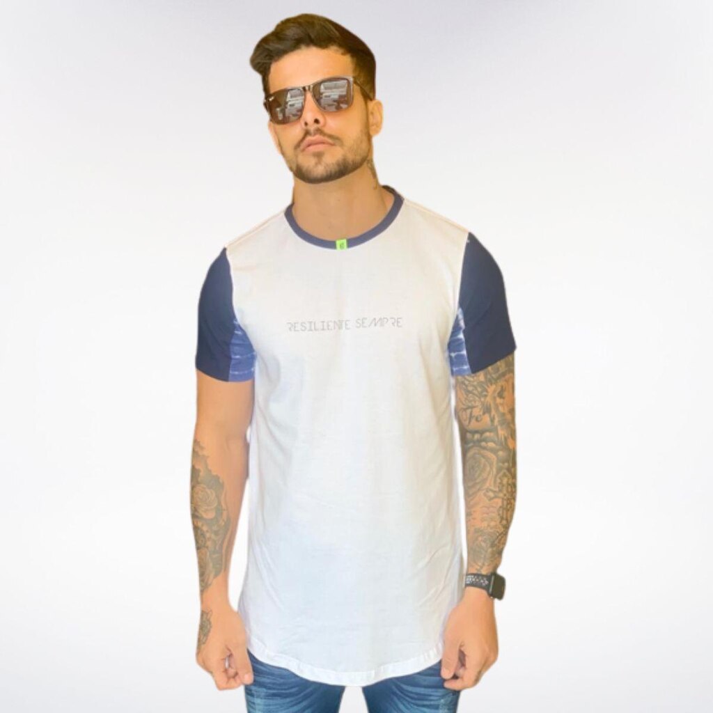 Camiseta Masculina Kj Do Bem Resiliente Sempre Longline