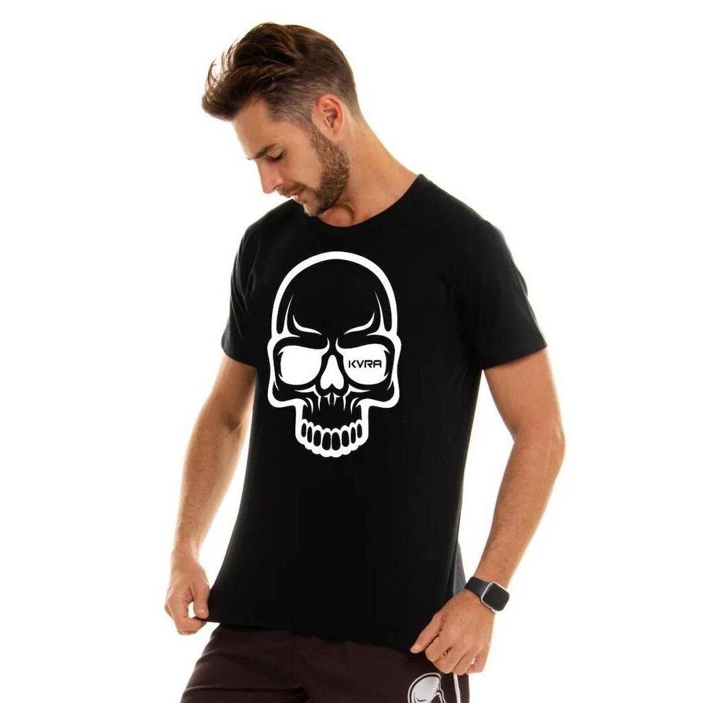 Camiseta Masculina Kvra Skull Contrast -