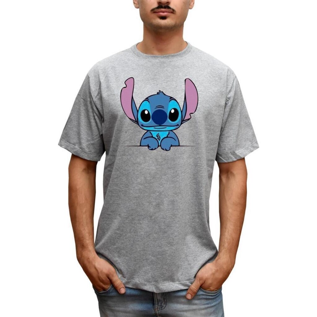 Camiseta Masculina Lilo E Stitch Atento Stitch Curioso