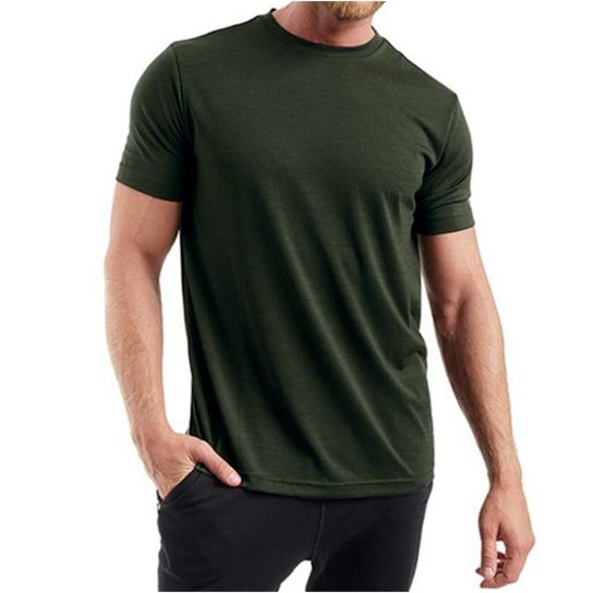 Camiseta Masculina Lisa Poliéster 30.1 Sublimação Básica Casual - Verde escuro Menor preço em Camiseta Masculina Lisa Poliéster 30.1 Sublimação Básica Casual - Verde escuro