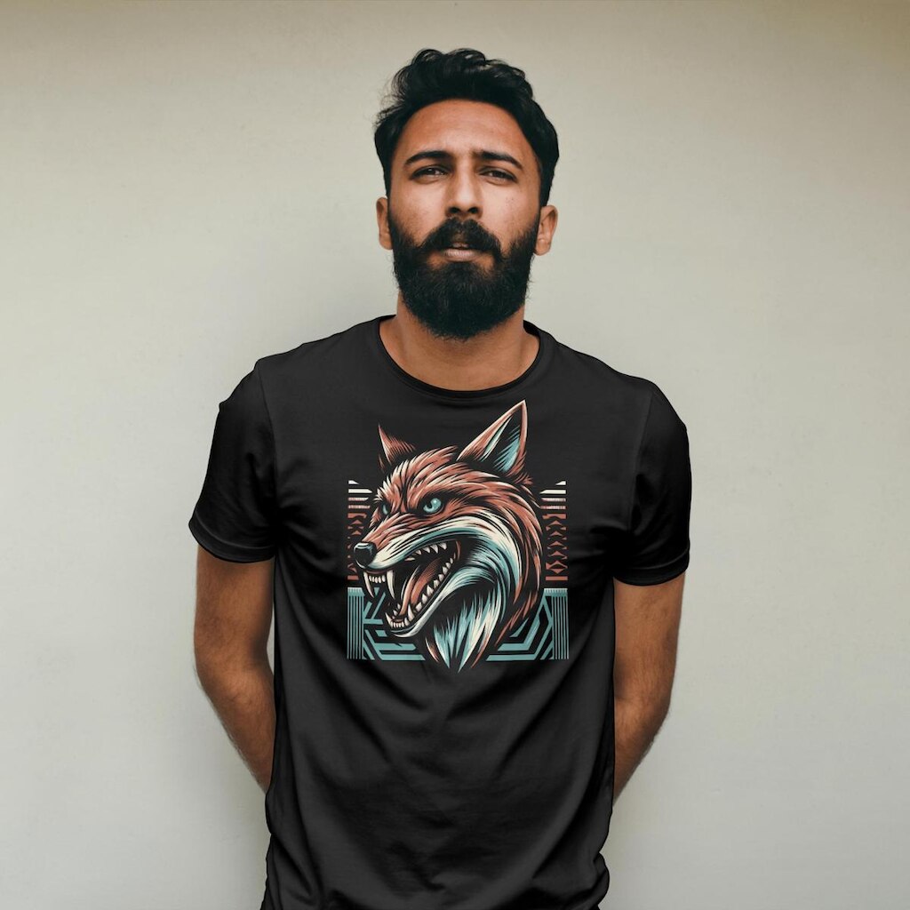 Camiseta Masculina Lobo Feroz Algodão Leve e Confortavél