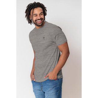 Camiseta Masculina Logo Bordado Polo Wear Mescla Médio