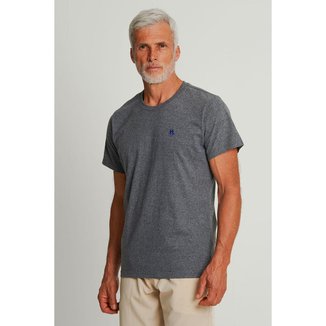 Camiseta Masculina Logo Bordado Polo Wear Mescla Médio