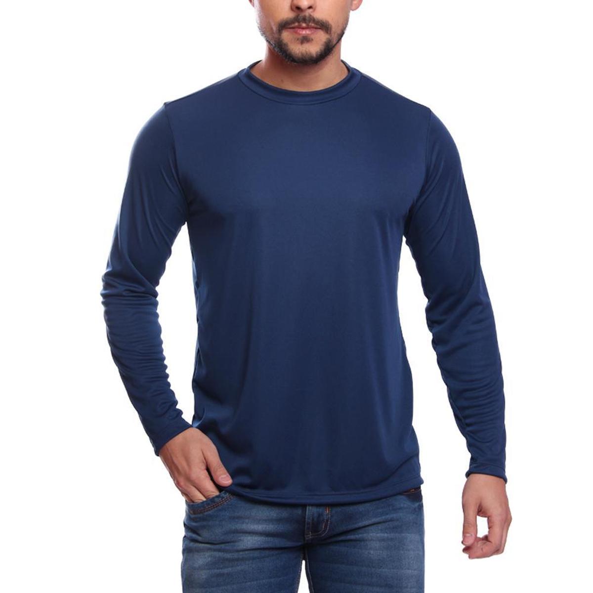 Camiseta Masculina Manga Longa Proteção Solar UV 50 - Azul | Netshoes