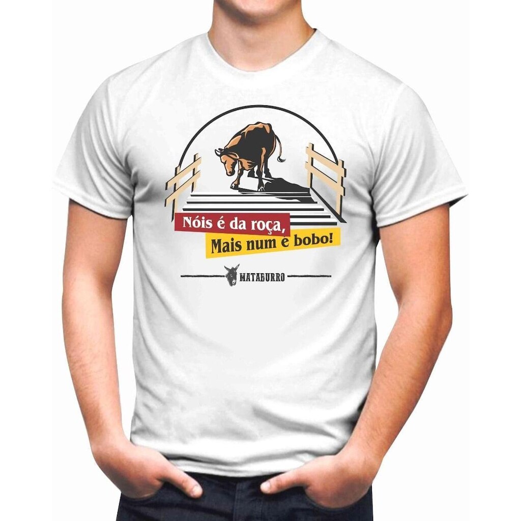 Camiseta Masculina Mata Burro Nóis é da Roça mas num é Bobo