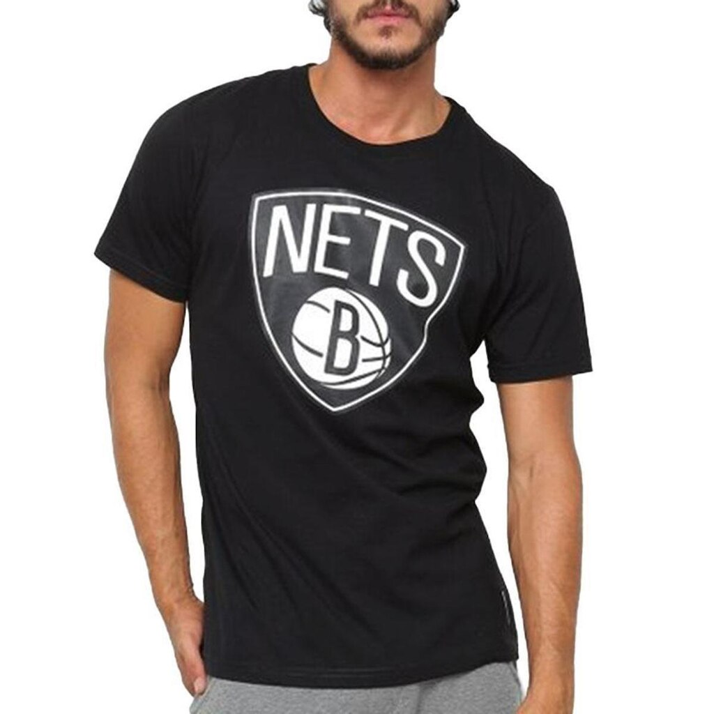 Camiseta Masculina NBA Nets Preta - 1NB734