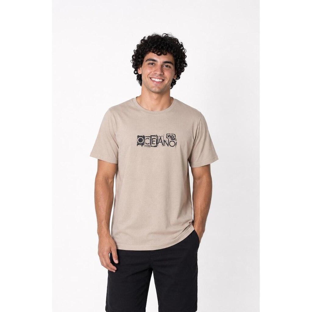 Camiseta Masculina Oceano Blocos Malha 103330