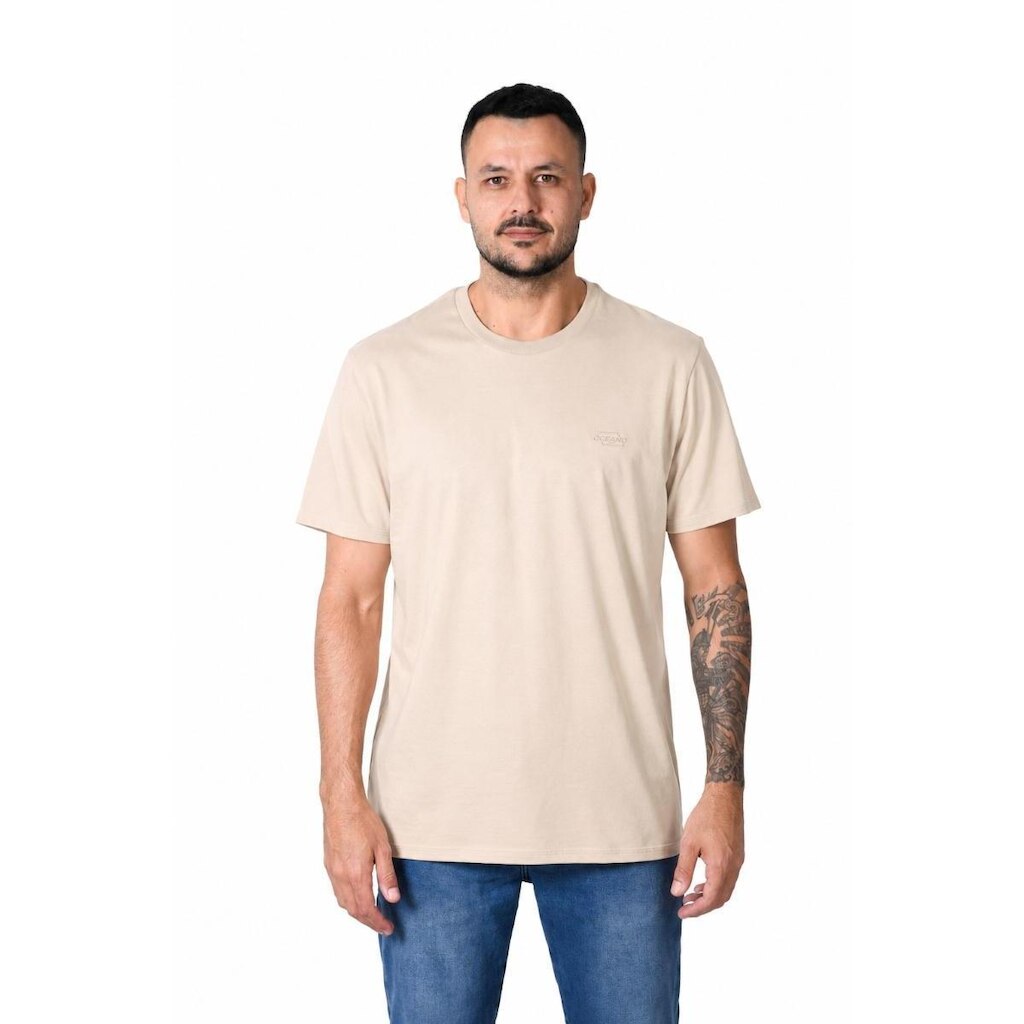 Camiseta Masculina Oceano Bordado Malha Conforto 103340