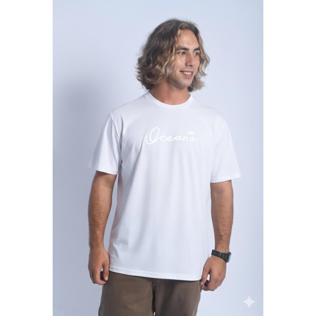 Camiseta Masculina Oceano Bordado Tech Gold 103194
