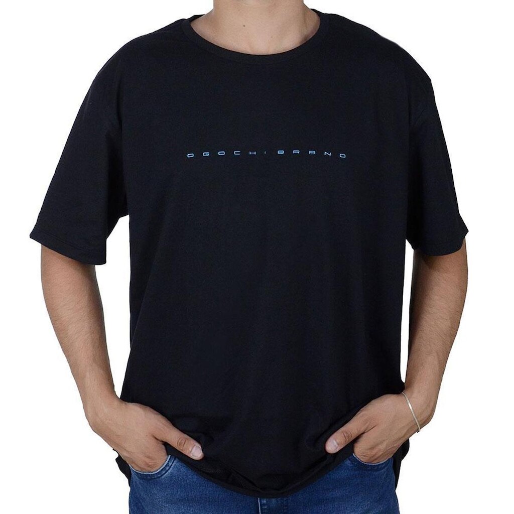 Camiseta Masculina Ogochi MC Concept Plus Size Preta - 3005