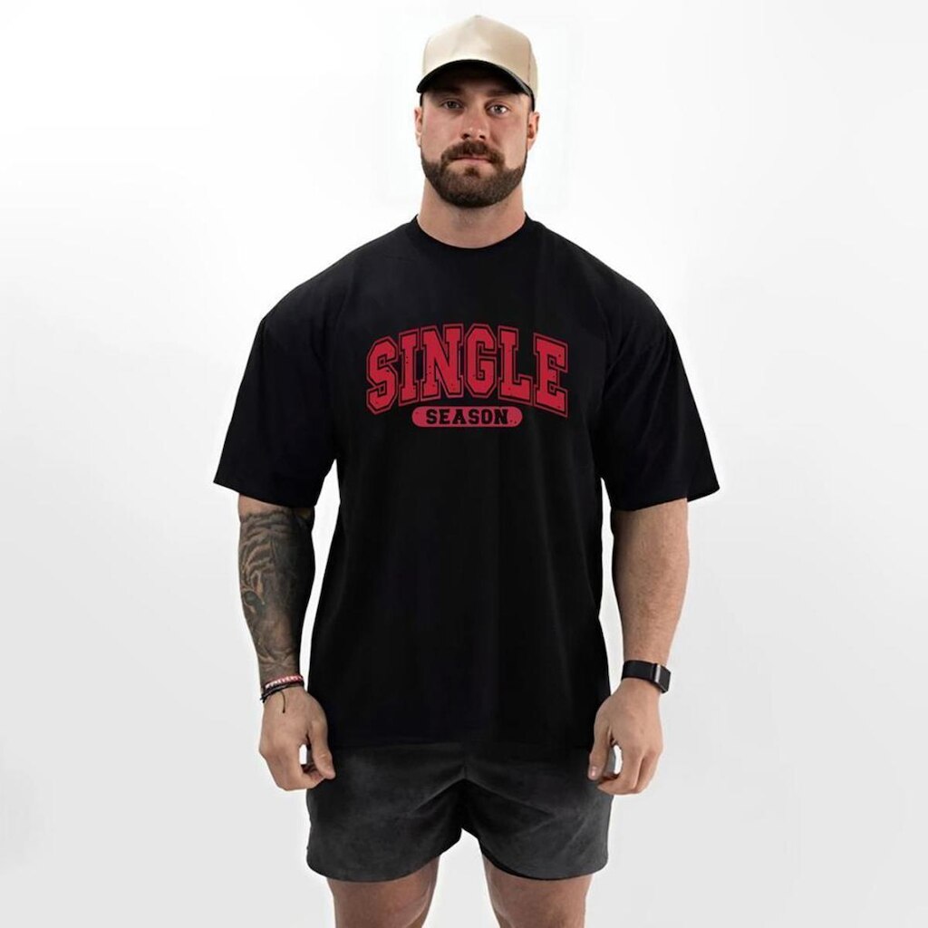 Camiseta Masculina Oversized Fitness Algodão Casual