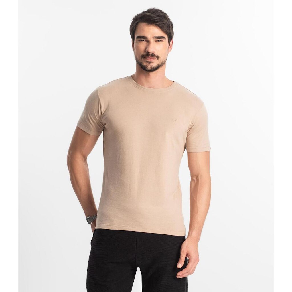 Camiseta Masculina Plus Size Básica Select Marrom