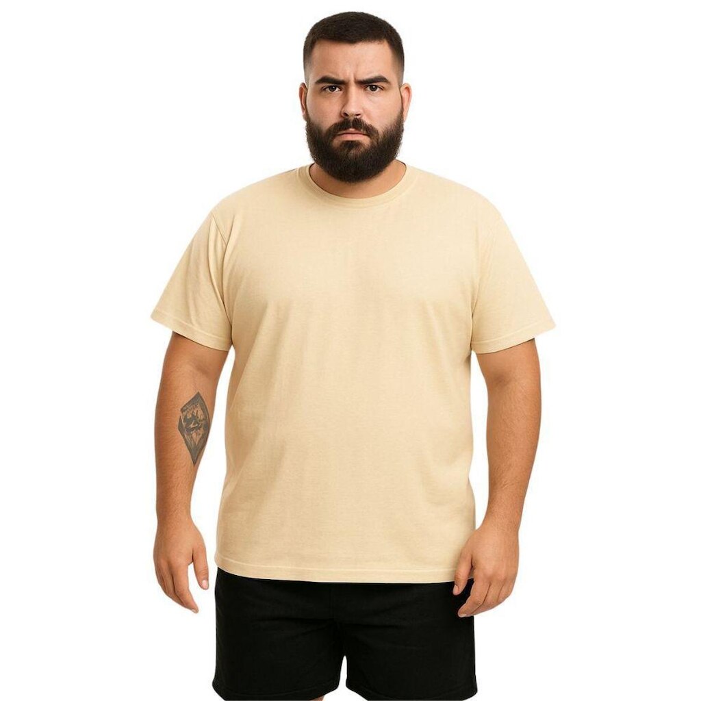 Camiseta Masculina Plus Size Camisa Lisa Algodão Premium