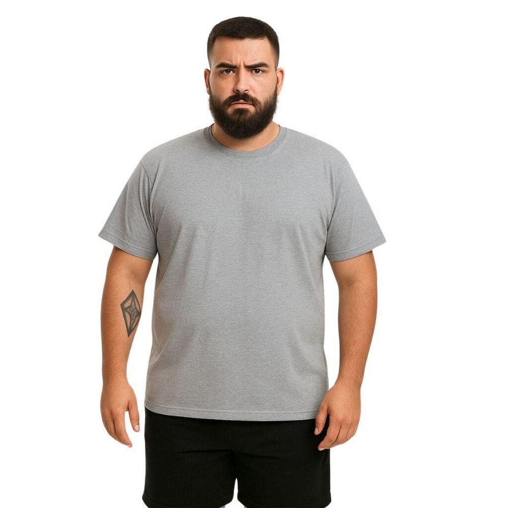 Camiseta Masculina Plus Size Camisa Lisa Algodão Premium