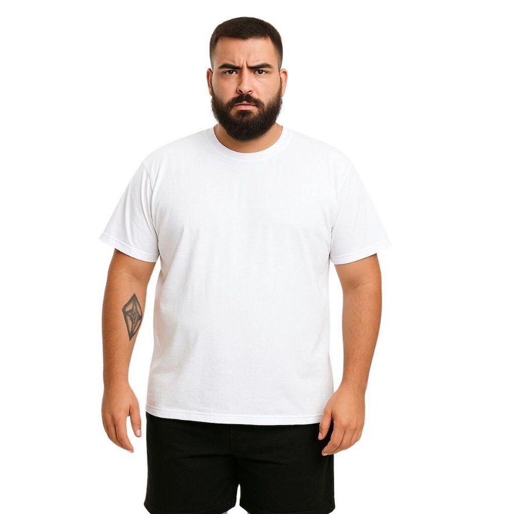 Camiseta Masculina Plus Size Camisa Lisa Algodão Premium