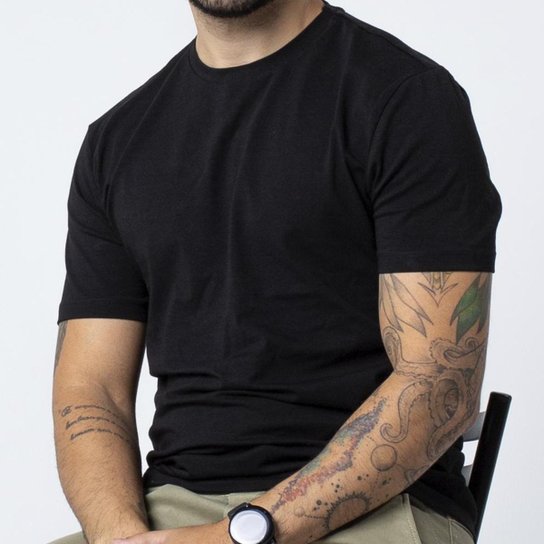 Camiseta Masculina Plus Size Lisa Algodao 30.1 Basica - Preto é ruim? Camiseta Masculina Plus Size Lisa Algodao 30.1 Basica - Preto é boa?