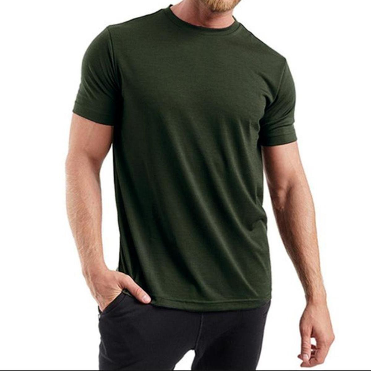 Camiseta Masculina Plus Size Lisa Algodao 30.1 Basica