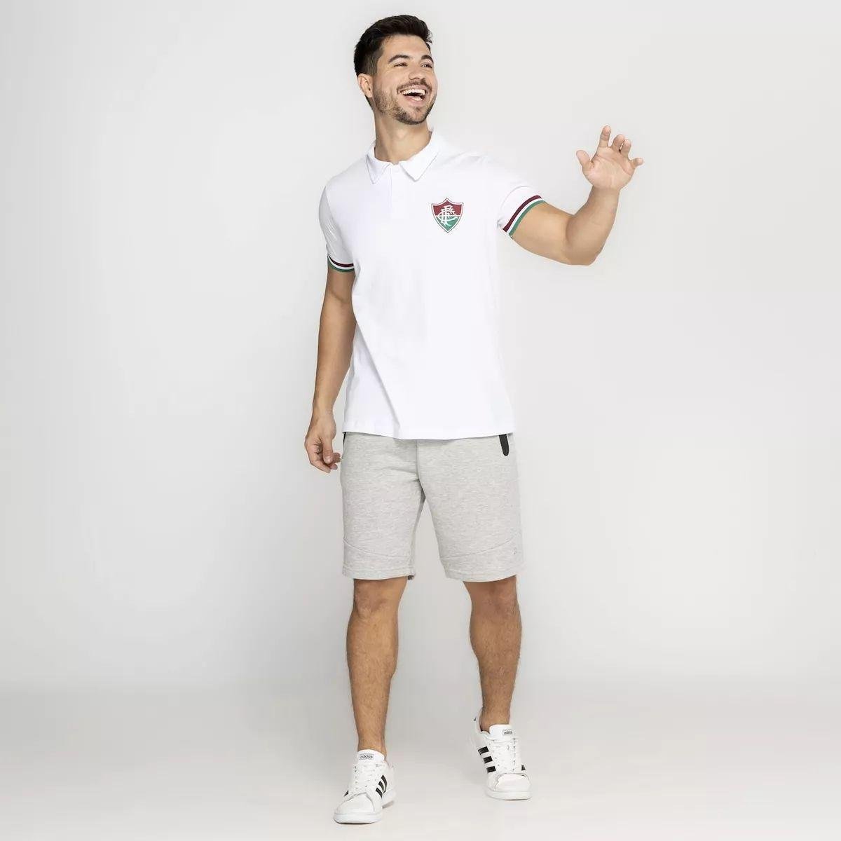 Camiseta Masculina Polo Fluminense Polo FFC Algodão Futebol Menor preço em Camiseta Masculina Polo Fluminense Polo FFC Algodão Futebol