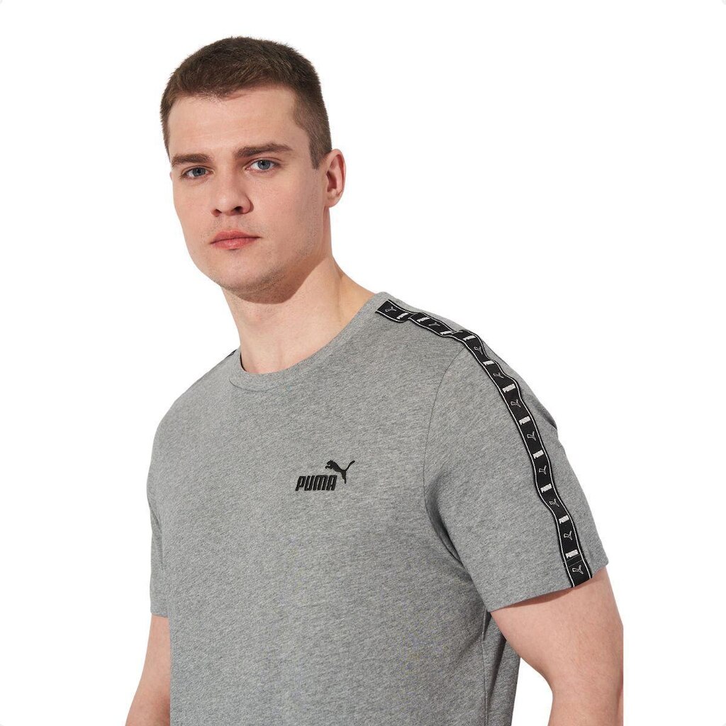 Camiseta Masculina Puma Essentials Tape Tee Cinza Gray Heather M