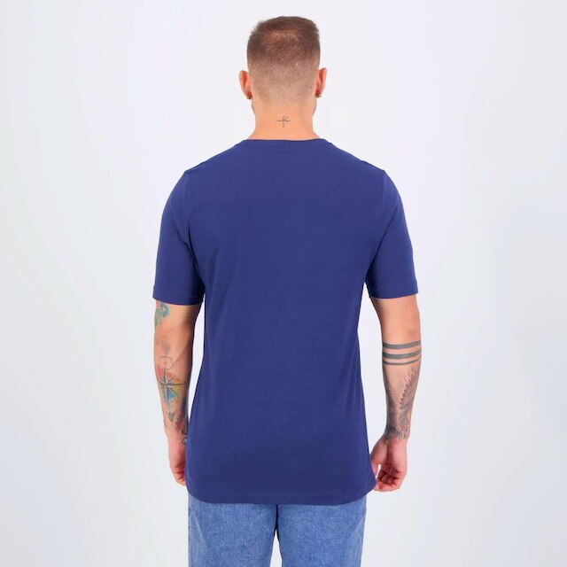 Camiseta Masculina Puma Manga Curta Essentials Small Logo - Azul - GG
